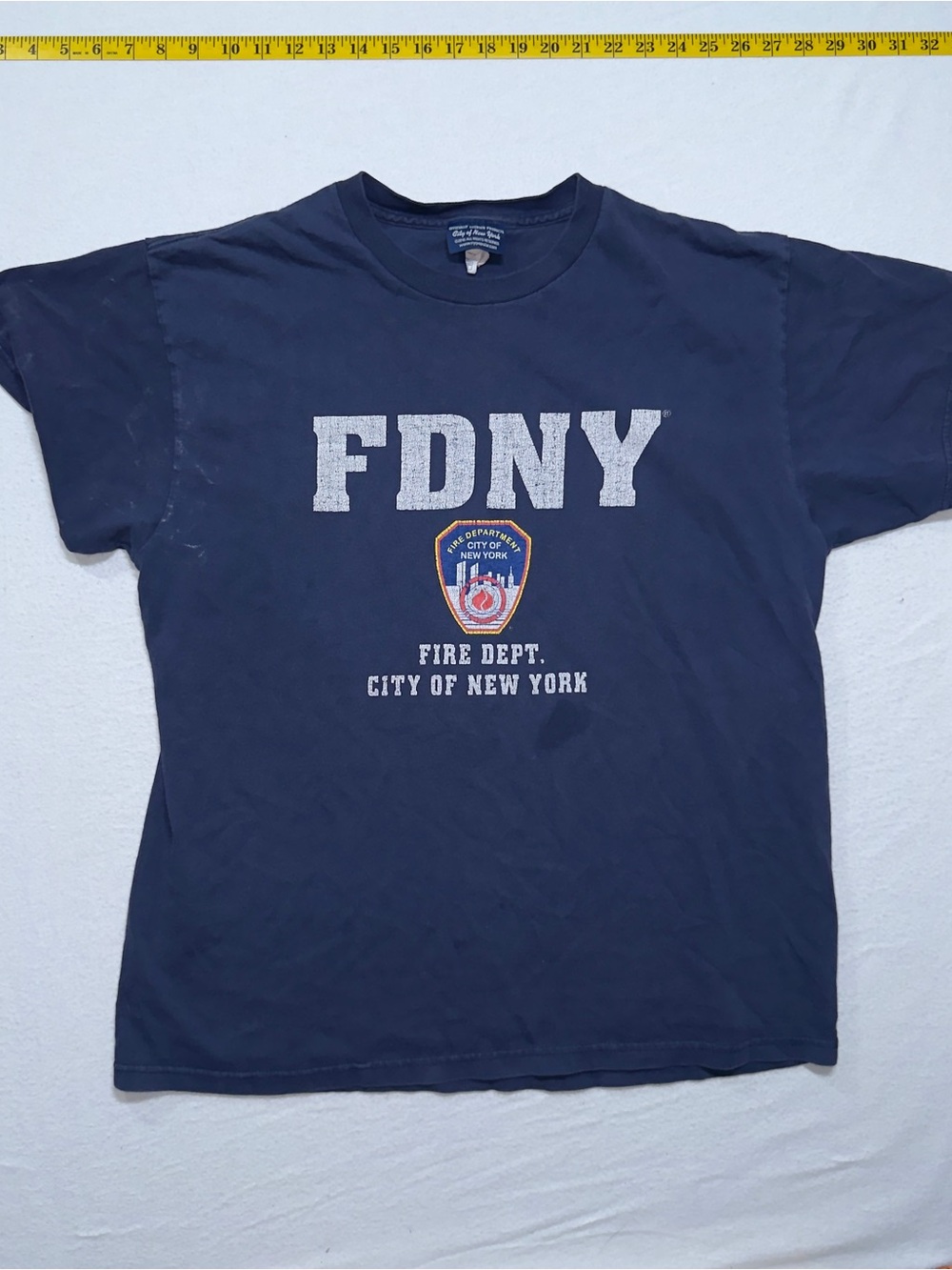 2000s FDNY Navy Short Sleeve Tee with Fire Dept. Crest